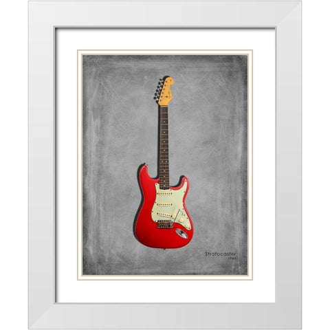Fender Stratocaster 63 White Modern Wood Framed Art Print with Double Matting by Rogan, Mark