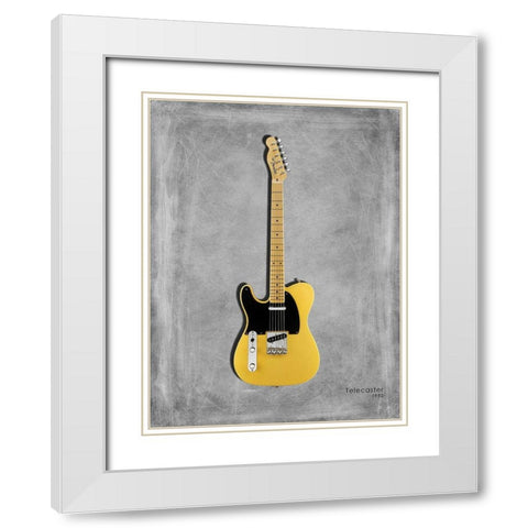 Fender Telecaster 52 White Modern Wood Framed Art Print with Double Matting by Rogan, Mark