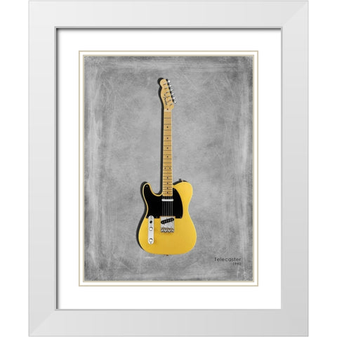 Fender Telecaster 52 White Modern Wood Framed Art Print with Double Matting by Rogan, Mark