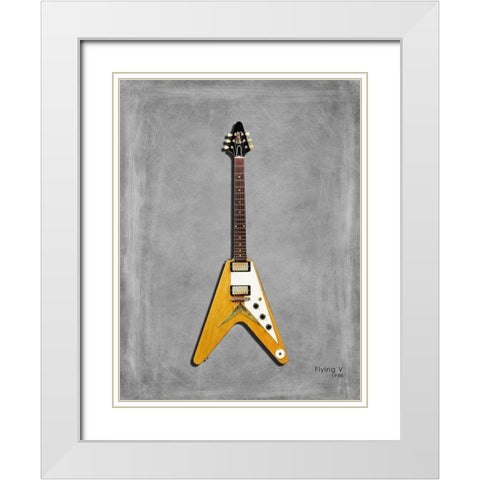 Gibson FlyingV 58 White Modern Wood Framed Art Print with Double Matting by Rogan, Mark