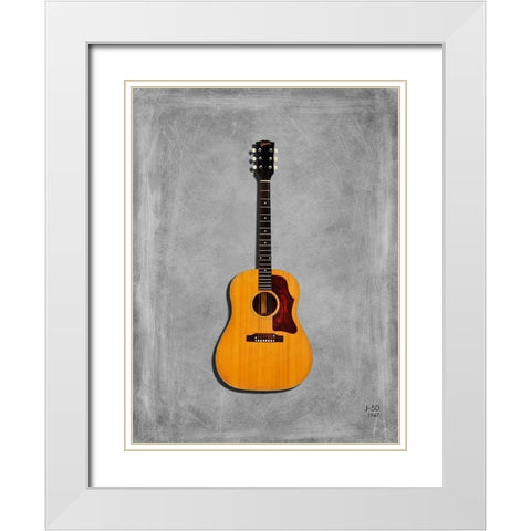 Gibson J50 1967 White Modern Wood Framed Art Print with Double Matting by Rogan, Mark