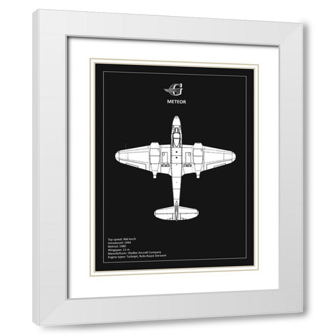 Gloster Meteor Black  White Modern Wood Framed Art Print with Double Matting by Rogan, Mark