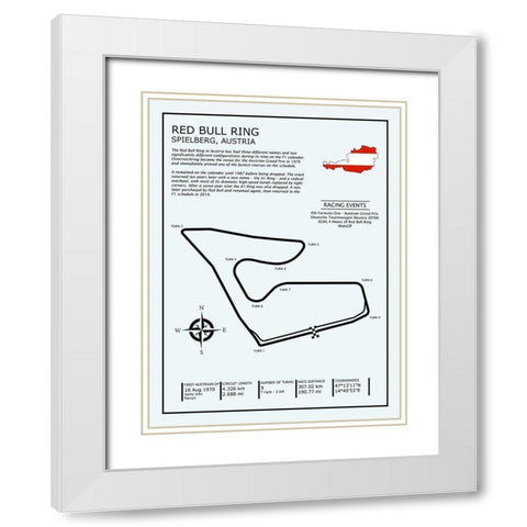 Red Bull Ring Austria White Modern Wood Framed Art Print with Double Matting by Rogan, Mark