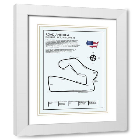 Road America White Modern Wood Framed Art Print with Double Matting by Rogan, Mark