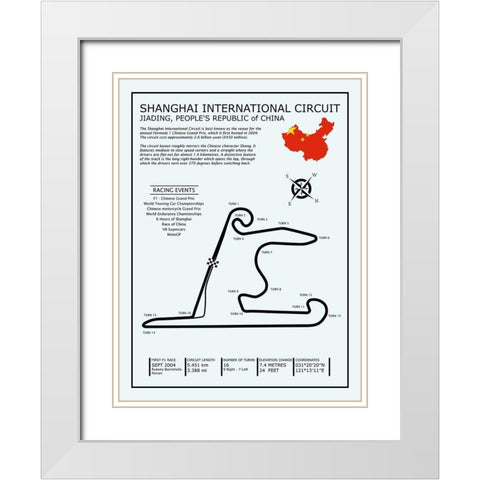 Sepang Intl. Circuit White Modern Wood Framed Art Print with Double Matting by Rogan, Mark