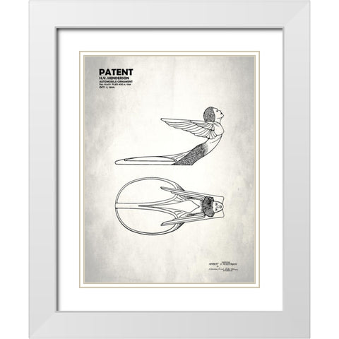 Auto Ornament 1934 White Modern Wood Framed Art Print with Double Matting by Rogan, Mark