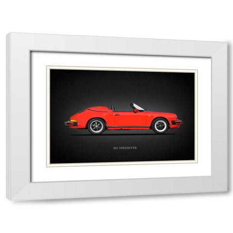 Porsche 911 Speedster 1989 White Modern Wood Framed Art Print with Double Matting by Rogan, Mark