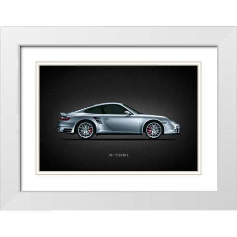 Porsche 911 Turbo Silver White Modern Wood Framed Art Print with Double Matting by Rogan, Mark