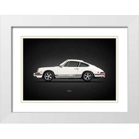 Porsche 911L 1968 White Modern Wood Framed Art Print with Double Matting by Rogan, Mark