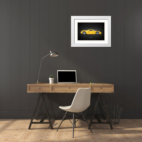Porsche Carrera GT 2005 White Modern Wood Framed Art Print with Double Matting by Rogan, Mark