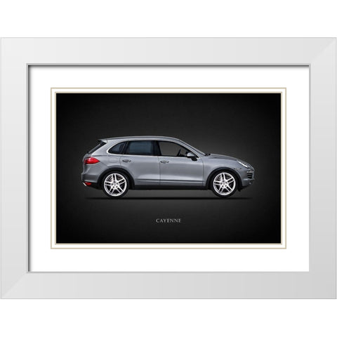 Porsche Cayenne White Modern Wood Framed Art Print with Double Matting by Rogan, Mark