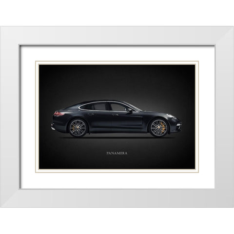 Porsche Panamera White Modern Wood Framed Art Print with Double Matting by Rogan, Mark