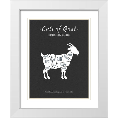 Butchery Goat White Modern Wood Framed Art Print with Double Matting by Rogan, Mark