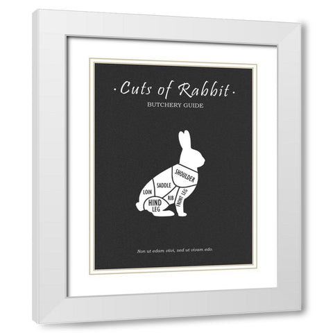 Butchery Rabit White Modern Wood Framed Art Print with Double Matting by Rogan, Mark