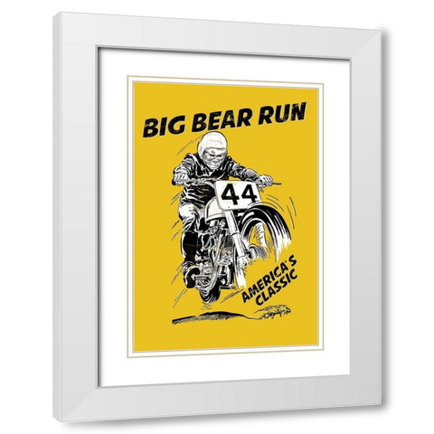 Big Bear Run White Modern Wood Framed Art Print with Double Matting by Rogan, Mark
