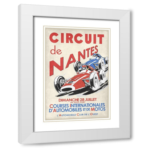 Circuit De Nantes 1946 White Modern Wood Framed Art Print with Double Matting by Rogan, Mark