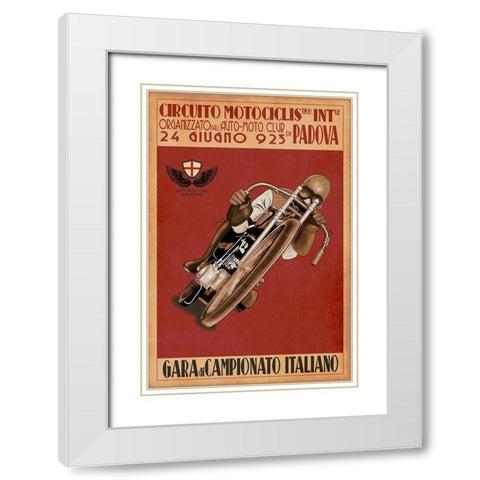 Circuito Motociclis White Modern Wood Framed Art Print with Double Matting by Rogan, Mark