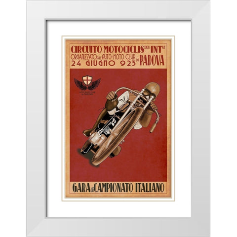 Circuito Motociclis White Modern Wood Framed Art Print with Double Matting by Rogan, Mark