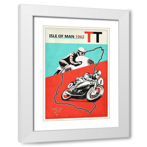 Isle Of Man TT 1962 White Modern Wood Framed Art Print with Double Matting by Rogan, Mark