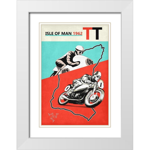 Isle Of Man TT 1962 White Modern Wood Framed Art Print with Double Matting by Rogan, Mark