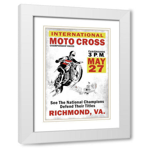 MotoCross Richmond VA  White Modern Wood Framed Art Print with Double Matting by Rogan, Mark