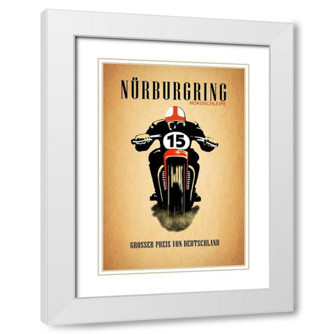 Nurburgring Nordschleife White Modern Wood Framed Art Print with Double Matting by Rogan, Mark