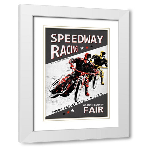 Speedway Racing OC Fair White Modern Wood Framed Art Print with Double Matting by Rogan, Mark