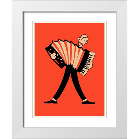 The Accordion  White Modern Wood Framed Art Print with Double Matting by Rogan, Mark