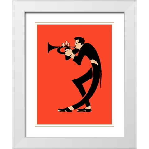 The Trumpet  White Modern Wood Framed Art Print with Double Matting by Rogan, Mark