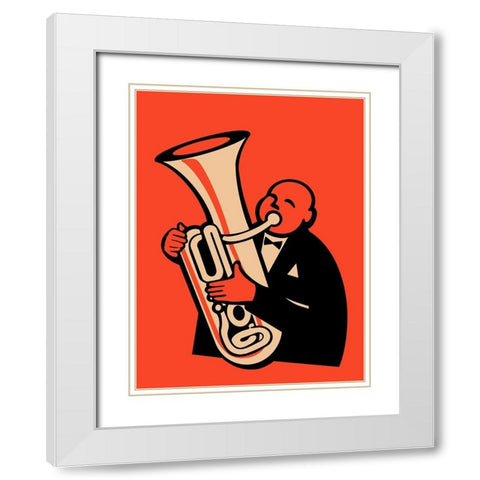 The Tuba  White Modern Wood Framed Art Print with Double Matting by Rogan, Mark