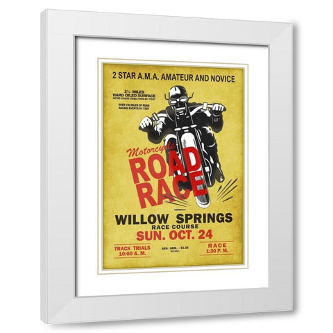 Willow Springs Road Race White Modern Wood Framed Art Print with Double Matting by Rogan, Mark