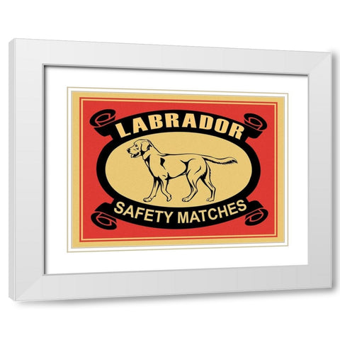 Labrador Safety Matches White Modern Wood Framed Art Print with Double Matting by Rogan, Mark