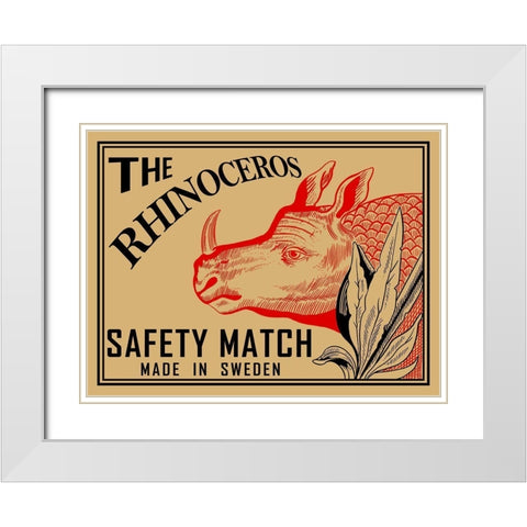 Rhino Matches White Modern Wood Framed Art Print with Double Matting by Rogan, Mark