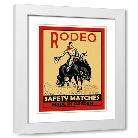 Rodeo Safety Matches White Modern Wood Framed Art Print with Double Matting by Rogan, Mark