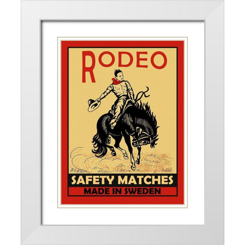 Rodeo Safety Matches White Modern Wood Framed Art Print with Double Matting by Rogan, Mark