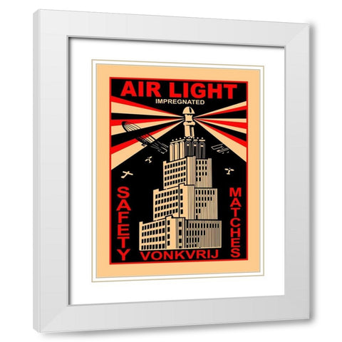 Air Light Matches White Modern Wood Framed Art Print with Double Matting by Rogan, Mark