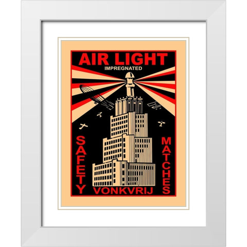 Air Light Matches White Modern Wood Framed Art Print with Double Matting by Rogan, Mark