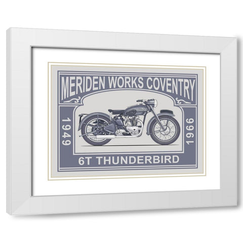 6T Thunderbird Meriden Works White Modern Wood Framed Art Print with Double Matting by Rogan, Mark