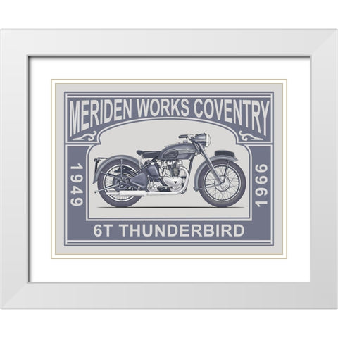 6T Thunderbird Meriden Works White Modern Wood Framed Art Print with Double Matting by Rogan, Mark