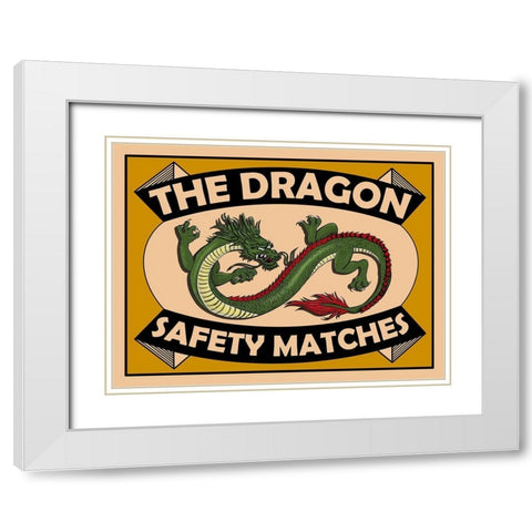 Dragon Safety Matches White Modern Wood Framed Art Print with Double Matting by Rogan, Mark