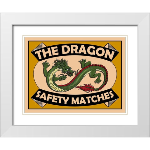 Dragon Safety Matches White Modern Wood Framed Art Print with Double Matting by Rogan, Mark