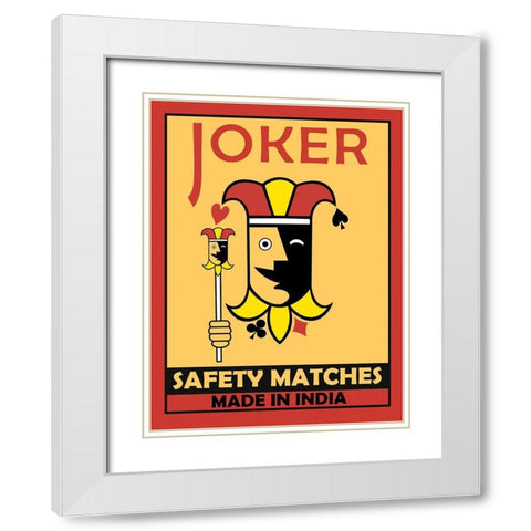 Joker Matches White Modern Wood Framed Art Print with Double Matting by Rogan, Mark