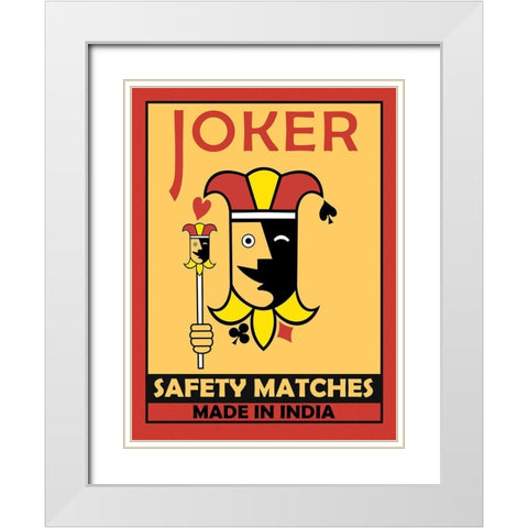 Joker Matches White Modern Wood Framed Art Print with Double Matting by Rogan, Mark