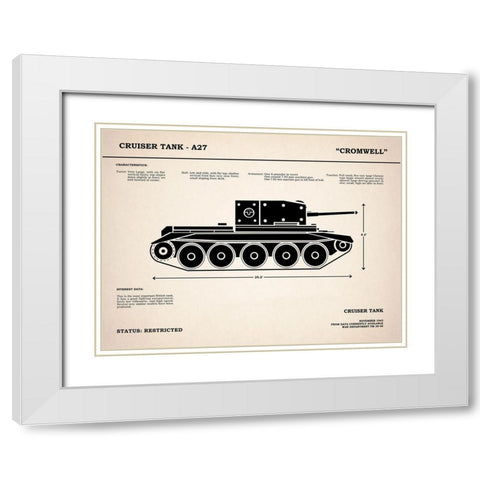 Cromwell A27 Tank White Modern Wood Framed Art Print with Double Matting by Rogan, Mark