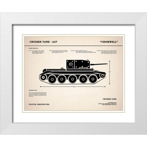 Cromwell A27 Tank White Modern Wood Framed Art Print with Double Matting by Rogan, Mark