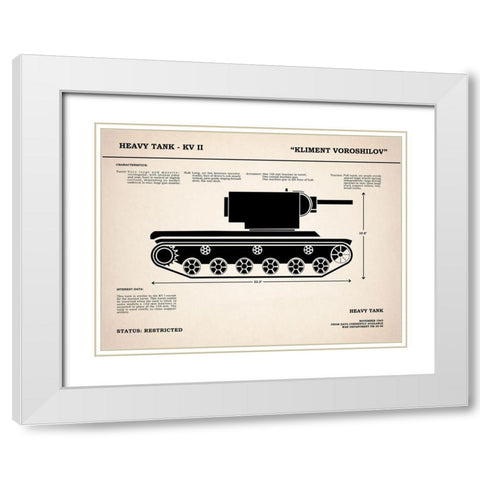 KV2 Heavy Tank White Modern Wood Framed Art Print with Double Matting by Rogan, Mark