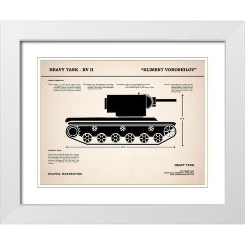 KV2 Heavy Tank White Modern Wood Framed Art Print with Double Matting by Rogan, Mark