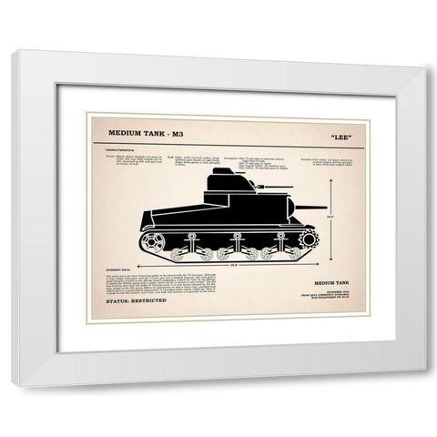 M3 Lee Tank White Modern Wood Framed Art Print with Double Matting by Rogan, Mark