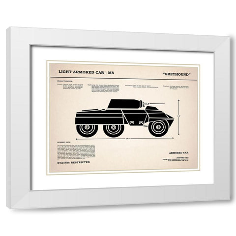 M8 Armored Car Greyhound White Modern Wood Framed Art Print with Double Matting by Rogan, Mark