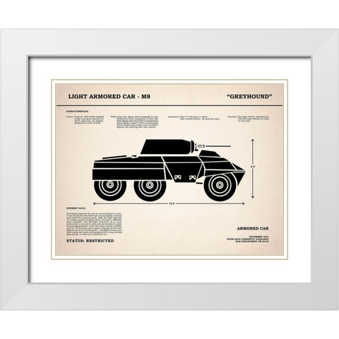 M8 Armored Car Greyhound White Modern Wood Framed Art Print with Double Matting by Rogan, Mark